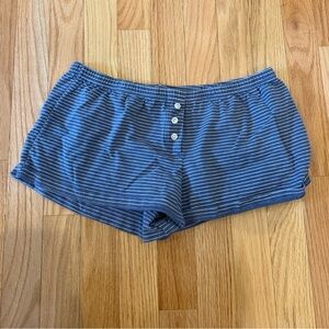 Brandy Melville Blue Striped Button-Front Shorts